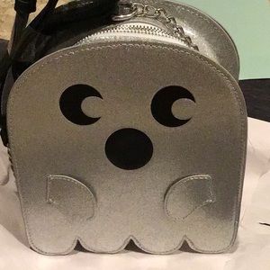 Glitter Ghost Shaped Purse with adjustable shoulder strap by mad engine.